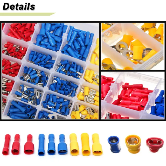 720 Assorted Insulated Electrical Wire Crimp Terminals Port Connectors Kit