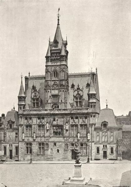 OISE. Compiègne. Hotel de Ville 1895 old antique vintage print picture