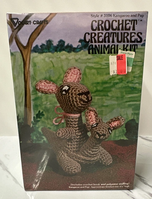 Kit de Animales Criaturas de Crochet Crafts Vogart Crafts de Colección #3106 Canguro SELLADO