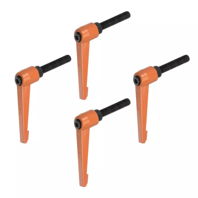 4 Stk Klemmung Hebel Handgriffe M10x40mm Außengewinde Gewindebolzen Griff Orange