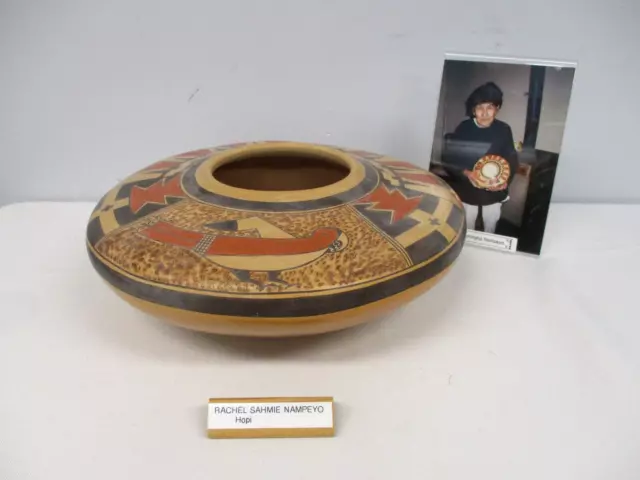 SIGNED RACHEL SAHMIE NAMPEYO HOPI SEED POT w BIRD PURCHASED fm MOTHER PRISCILLA SIGNED RACHEL SAHMIE NAMPEYO HOPI SEED POT w BIRD PURCHASED fm MOTHER PRISCILLA