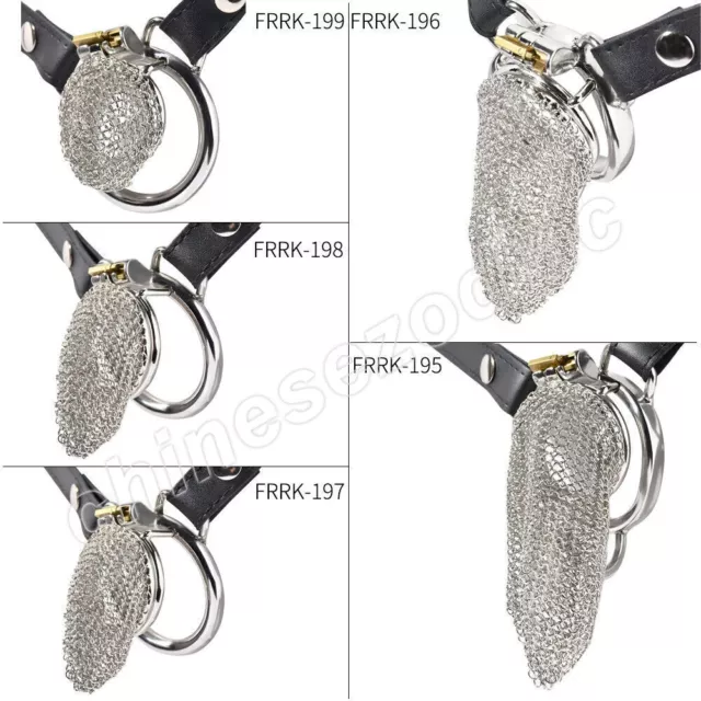 Stainless Steel Male Chastity Device Hauberk Cage for Men Metal Locking Belt