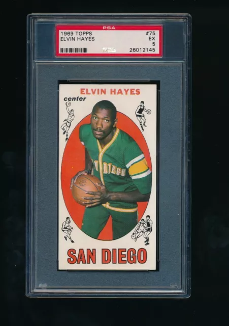 1969 Topps #75 Elvin Hayes PSA 5 EX San Diego Rockets HOF RC