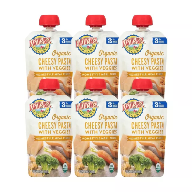 Earth's Best Organic Baby Food Stage 3 Baby Food Cheesy Pasta Veggies 6 Pack