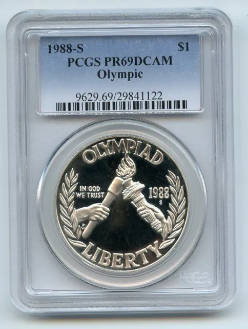 1988 S $1 Olympic Silver Commemorative Dollar PCGS PR69DCAM