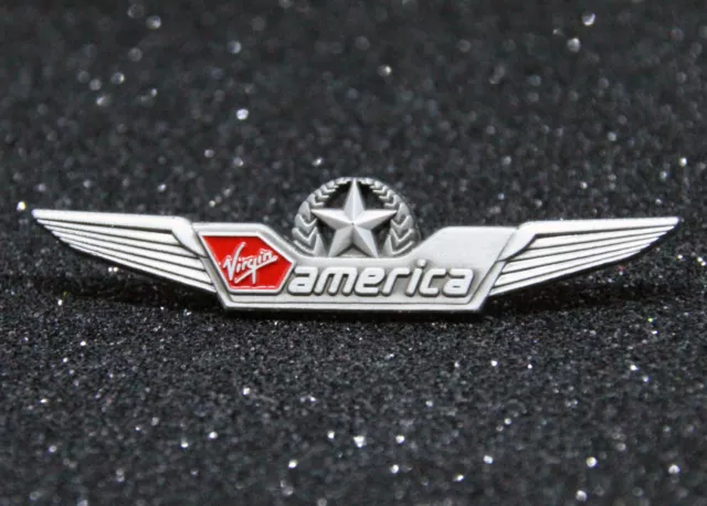 WING Pin VIRGIN AMERICA WINGS metal for Pilot Airline Crew 50mm / 2inch Replica