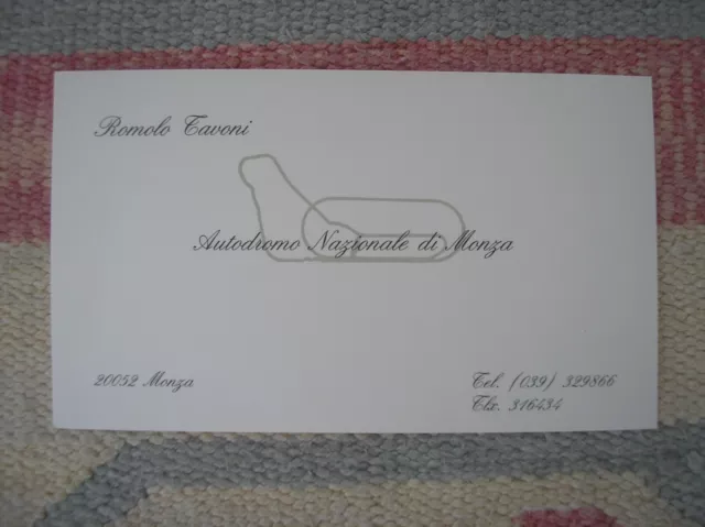 Billet De Visite Romulus Enverra Chef Rennbahn National Monza