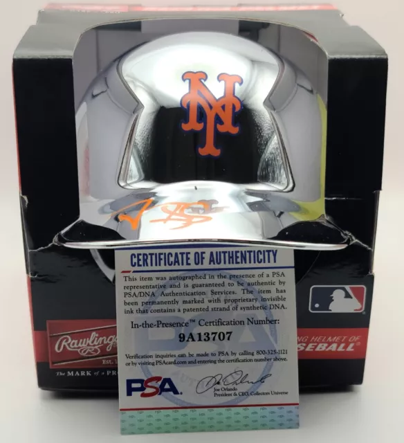 Darryl Strawberry Signed Mets Mini Chrome Replica Batting Helmet (PSA)