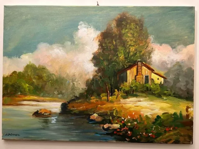 olio su tela cm 50x70 firmato Di Grande + certificato