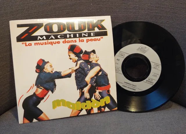 Disque vinyle 45t Zouk Machine La musique dans la peau 45 tours Vintage Audio HC