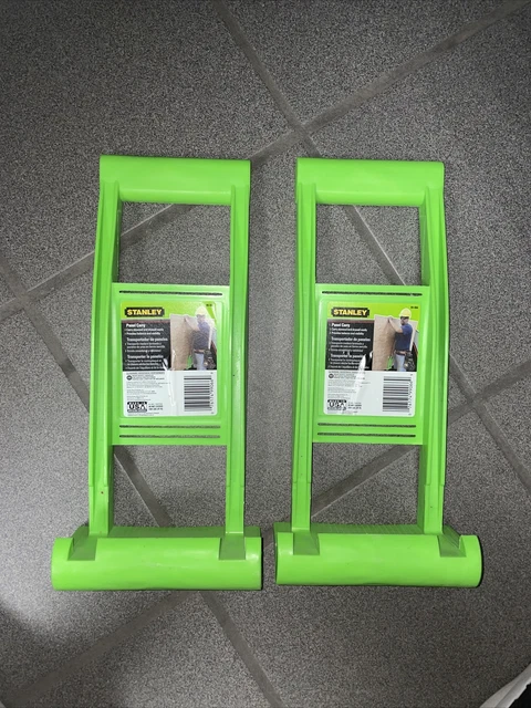 Stanley Panel Carry for Drywall and Plywood each holds up to 200 lbs