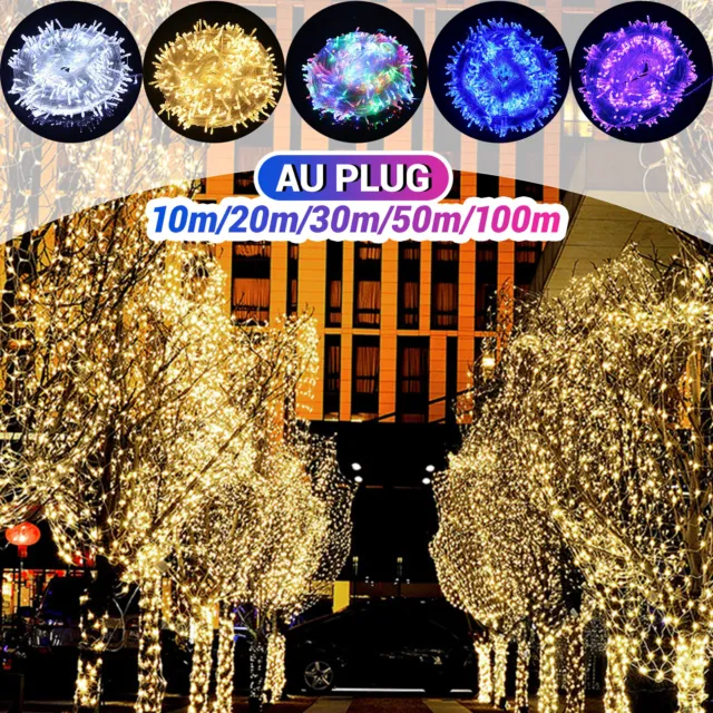 10-100M Christmas Fairy String Lights Connectable Outdoor Waterproof Party Decor