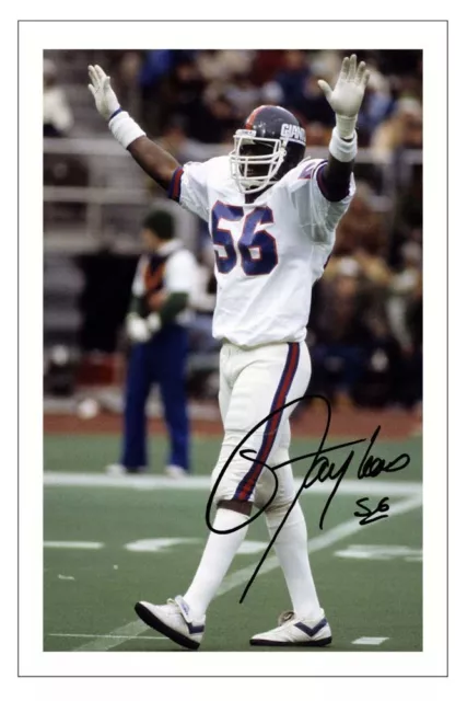 Lawrence Taylor New York Giants Signed Photo Autograph Print Nfl Football