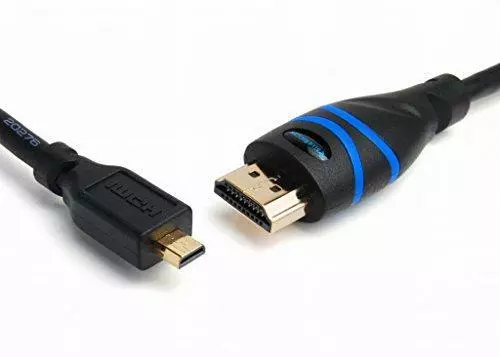 BlueRigger Micro HDMI to HDMI Cable (15 FT, 4K 60Hz, HDR, High Speed, Ethernet)