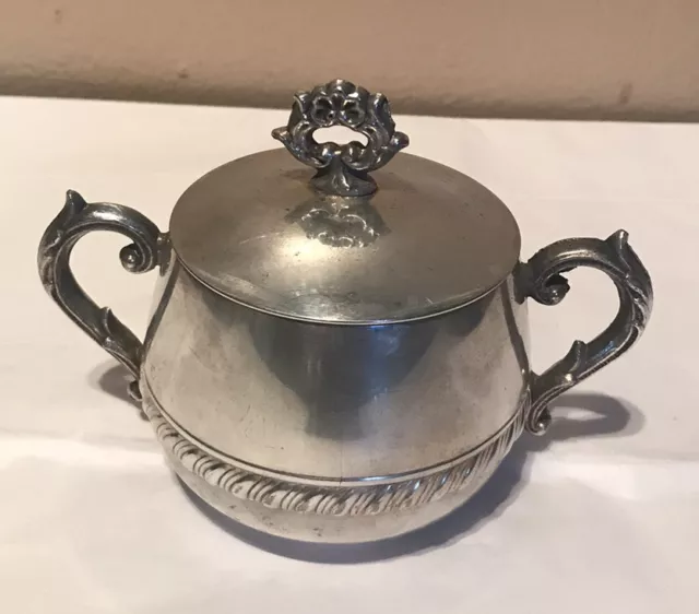 Vintage Silver-plated Ornate Sugar Bowl & Creamer Set 3