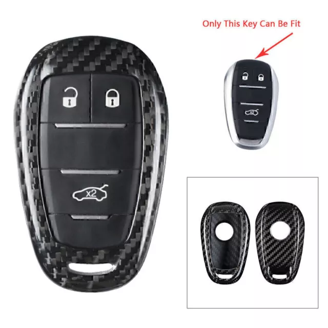 Carbon Fiber Remote Key Shell Cover Case For Alfa Romeo Giulia Stelvio Black