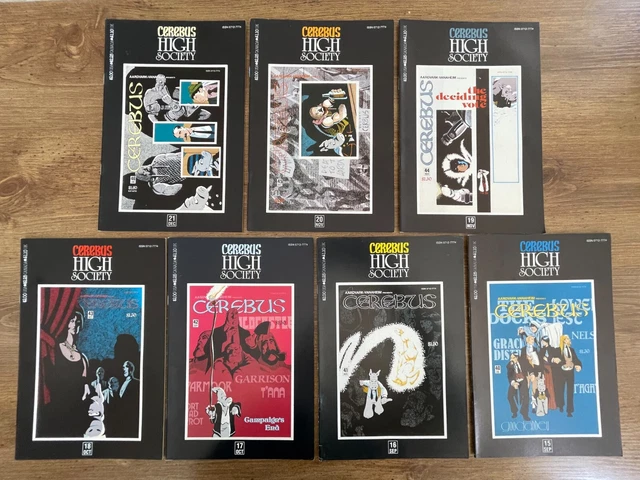 7 Cerebus High Society Aardvark Vanaheim Comic Books # 15 16 17 18 19 20 21 J934