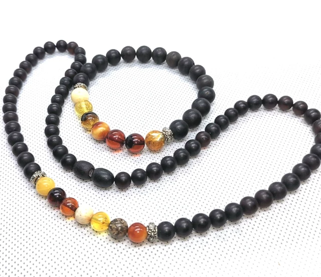 Ensemble de colliers et bracelets en ambre Véritables perles naturelles de...