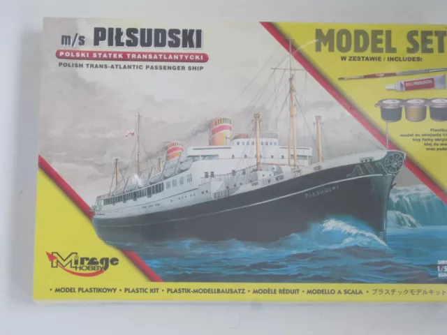 MS Pitsudski Passagierschiff incl. Pinsel Klebstoff Farben 1:500 *NEU* Bausatz