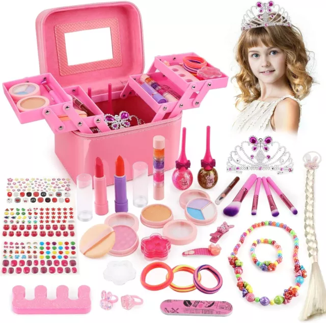ARANEE Maquillage Enfant Fille Jouet, 17 PCS Kit de Maquillage Lavables  avec Sac à Cosmétiques Cadeau de Noël Anniversaire Princesse Jouet Fille 3  4 5 6 Ans