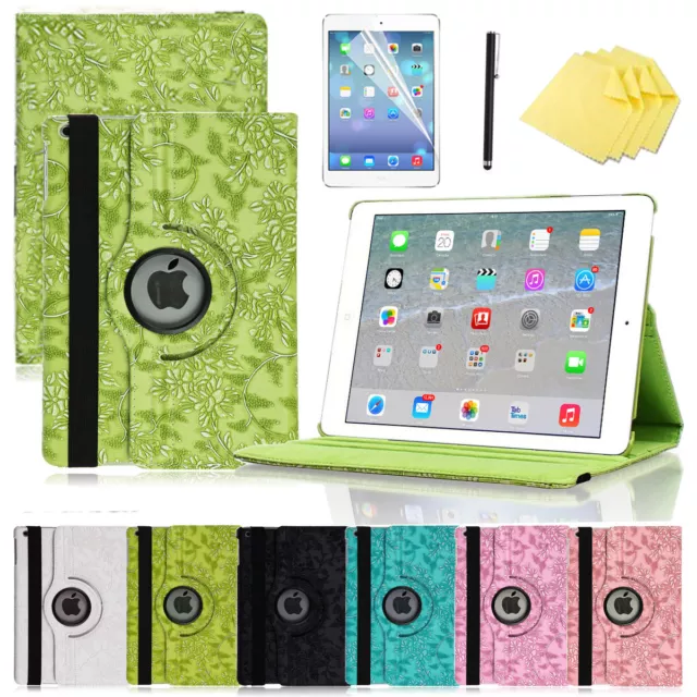 360° iPad New 2018 2017 (9.7") Schutz Hülle Tasche Smart Cover Case Etui Blumen