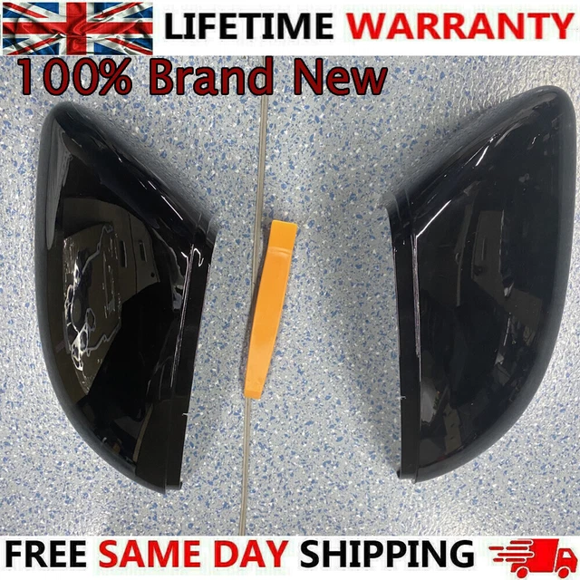 2Pcs Gloss Black Door Wing Mirror Cover Caps L + R For VW Golf/GTI MK6 2009-2013