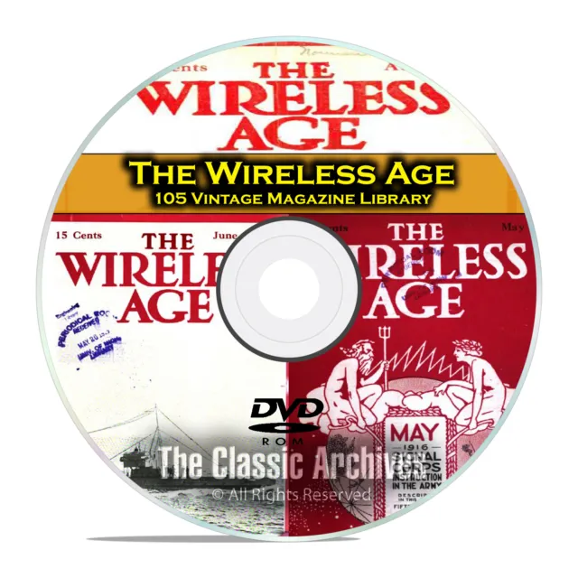 The Wireless Age, 105 Vintage Old Time Radio Magazine Collection PDF DVD B87