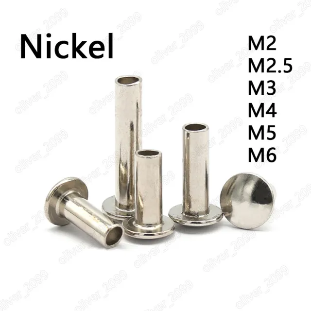 Nickeled Steel Oval Head Semi Tubular Rivets M2 M2.5 M3 M4 M5 M6