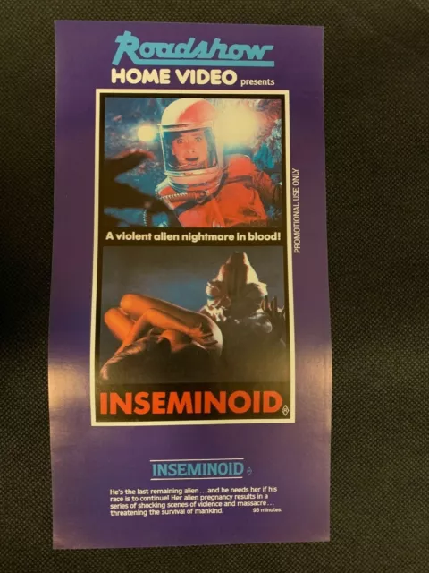 INSEMINOID 1981 Roadshow Home Video FLIER VHS Norman Warren sci-fi horror movie