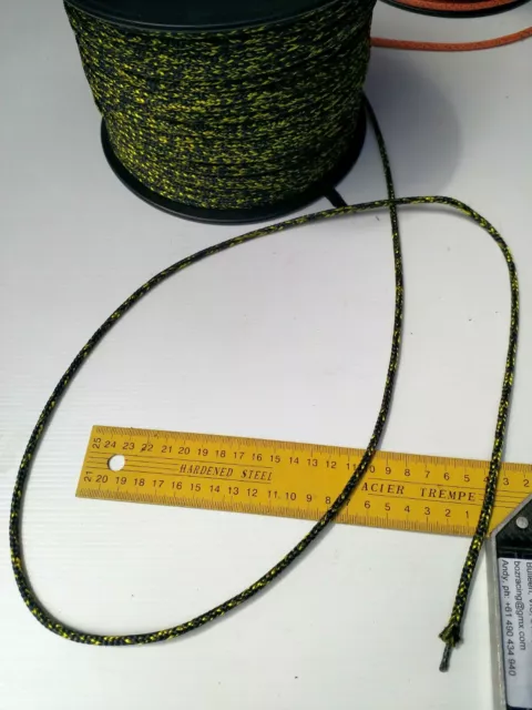 10m X 4mm BLACK & GOLD DOUBLE BRAID WITH DYNEEMA SPECTRA CORE MARINE ROPE 670kg