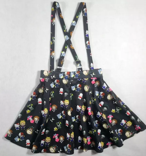 Hot Topic My Hero Academia x Hello Kitty Skater Suspender Skirt Women's Medium