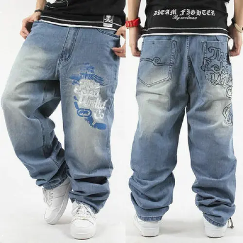 MENS JEANS PANTS Baggy Loose Fit Denim Hip-Hop Rap Skateboard Casual  Trousers 44 £27.98 - PicClick UK