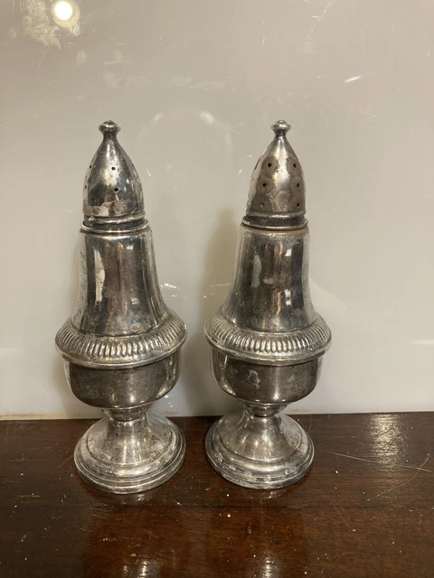 PAIR Of STERLING Salt & Pepper Shakers