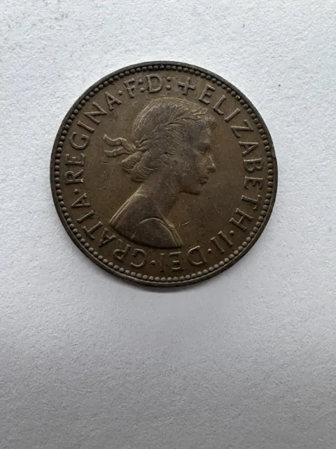 1957 Queen Elizabeth II ‐ Half Penny Coin