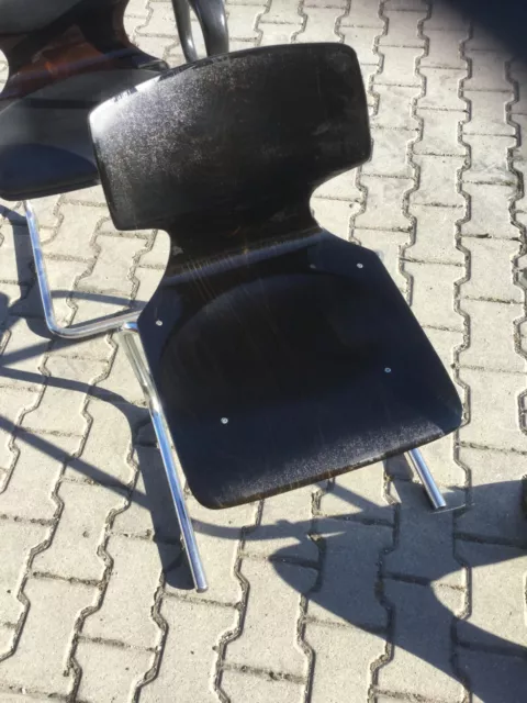 10 Vintage Flötotto Stuhl Stahlrohr Pagholz