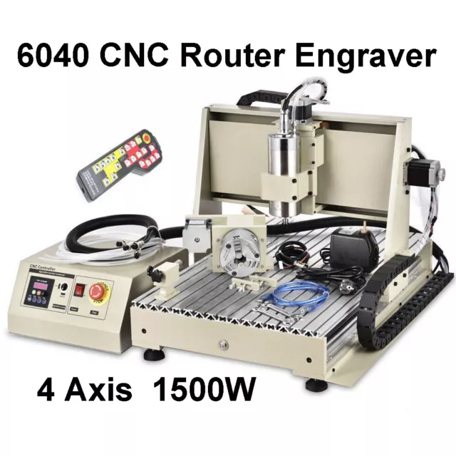 USB 4 AXIS 1.5KW CNC 6040 Router Engraver Milling Engraving