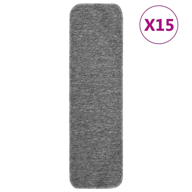 Vidaxl Tappetini Scale Antiscivolo 15 pz 75x20 cm Grigi Rettangolari