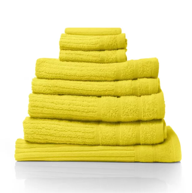 Royal Comfort Eden Egyptian Cotton 600 GSM 8 Piece Towel Pack Yellow