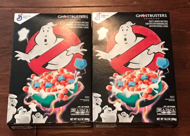 General Mills Ghostbusters Afterlife Marshmallow Puff Cereal 10.2 oz Lot of 2