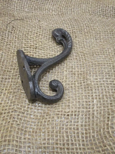 Cast Iron Rustic Victorian Style Coat Hooks Hook Rack Hall Tree Vintage Look