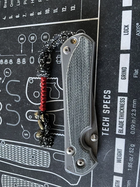 Chris Reeve Knives Large Sebenza 31 Black Micarta CN Ladder Damascus L31-1204