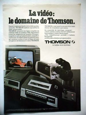 THOMSON Vidéo  1980 Magnétoscope,Caméra,Formule 1 PUBLICITE-ADVERTISING 