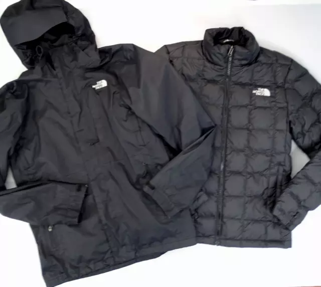 FLAW- The North Face Mens Sz S TriClimate Jacket Coat Hood DryVent Black Down