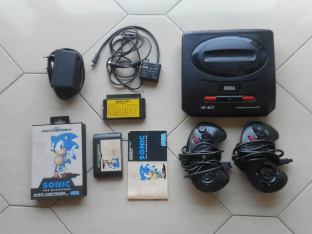 mega drive megadrive II 2 console 2 joypad alimentatore mega key cavo Sonic