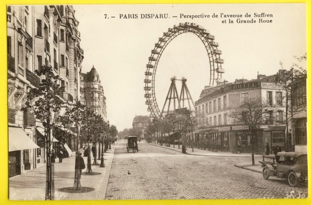 cpa Vue RARE 75 - PARIS DISPARU l'Avenue de SUFFREN et la GRANDE ROUE Hôtel