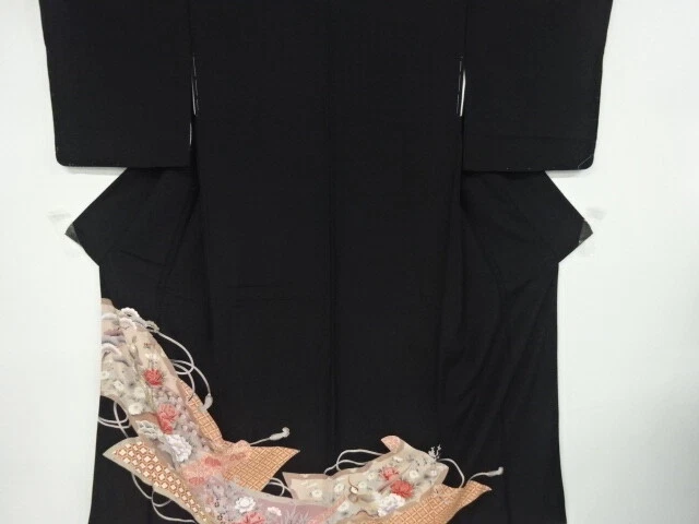 6552823: Japanese Kimono / Vintage Tomesode / Embroidery / Peacock & Flowers