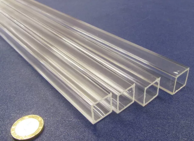 Acrylic Square Tube Extruded  3/4" SQ x .063" Wall x 72" Length, 4 PK-001