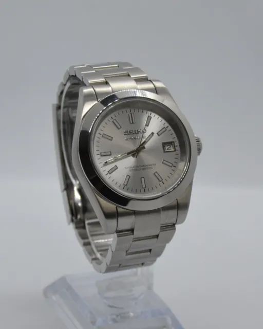 Seiko Oyster Perpetual Datejust Automatic Watch Silver Sunburst dial NH35 mod