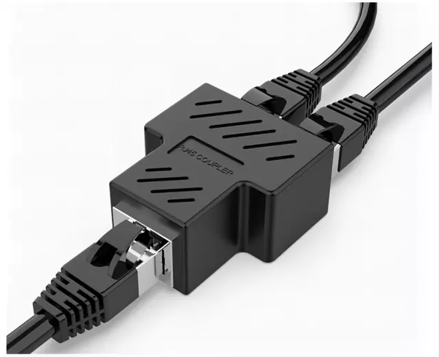 RJ45 Adapter Splitter Verteiler 8P8C Ethernet LAN Netzwerkkabel Kabel CAT5 CAT6 2
