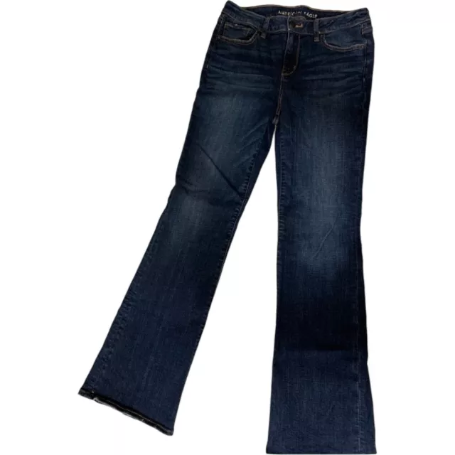 American Eagle Kick Boot Jeans Womens Size 10 Dark Wash Blue Stretch Denim Pants